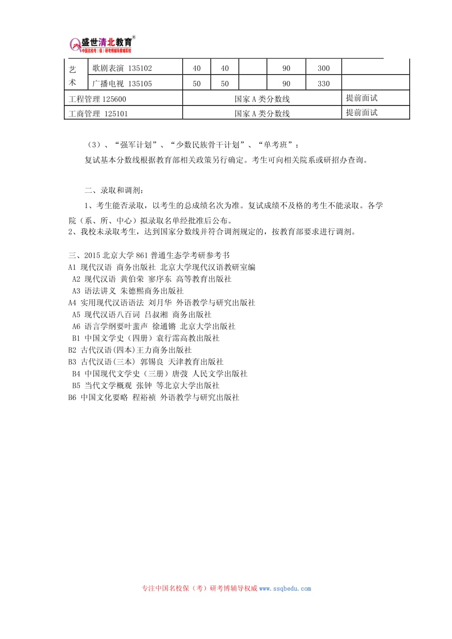 北京大学861普通生态学考研参考书、历年真题、复试分数线_第3页