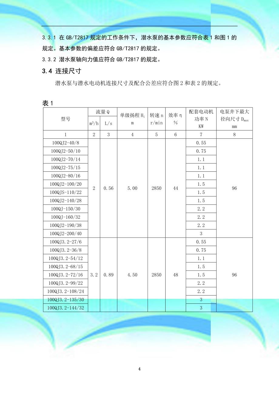 井用潜水泵专业技术质量标准及规范_第4页