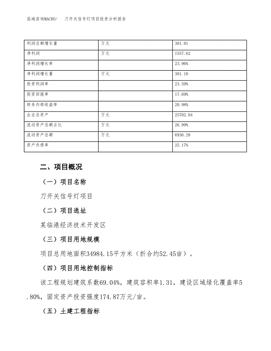 刀开关信号灯项目投资分析报告（总投资10000万元）（52亩）_第4页