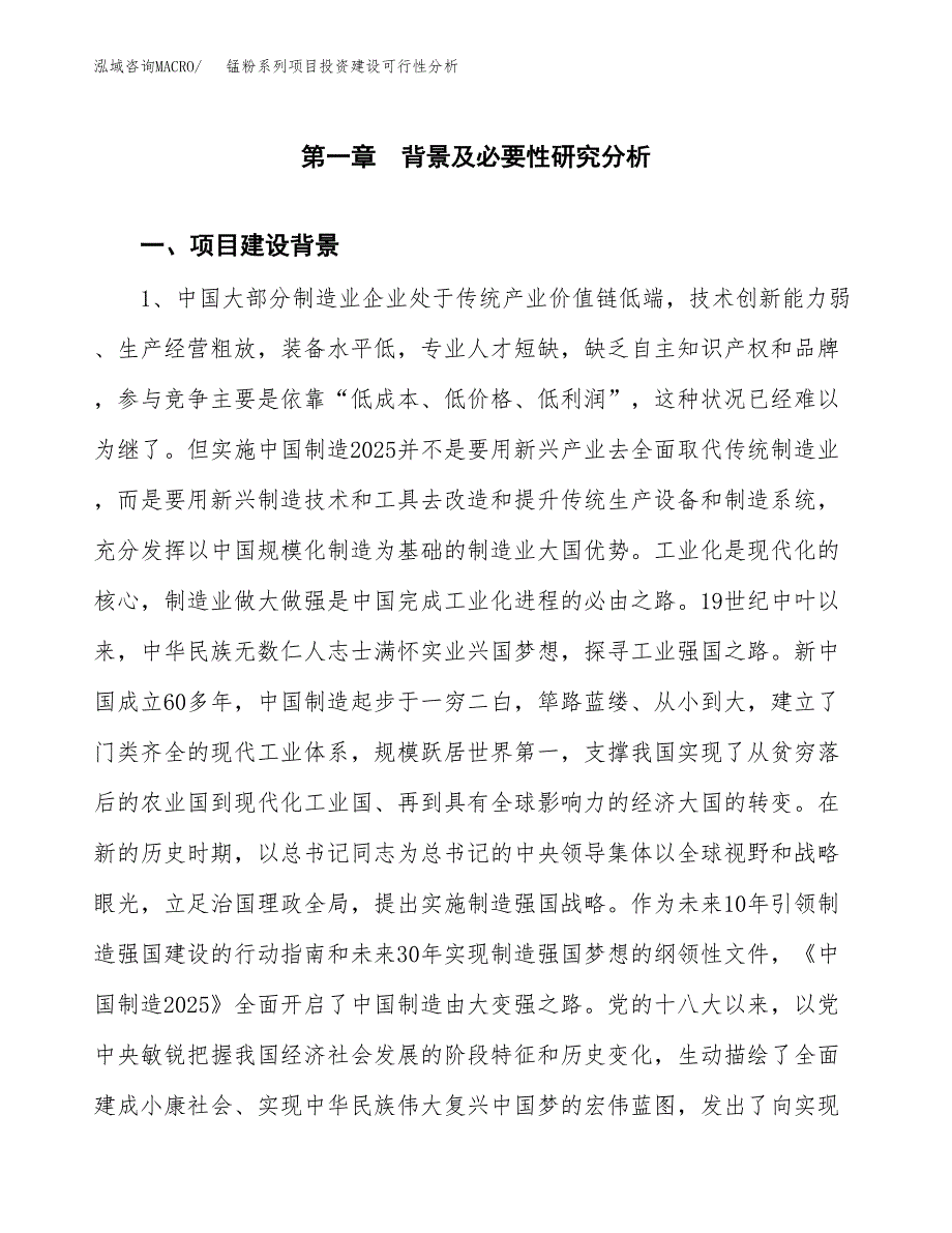 锰粉系列项目投资建设可行性分析.docx_第3页