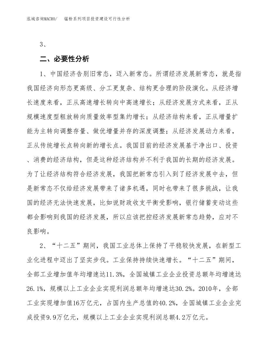 锰粉系列项目投资建设可行性分析.docx_第5页