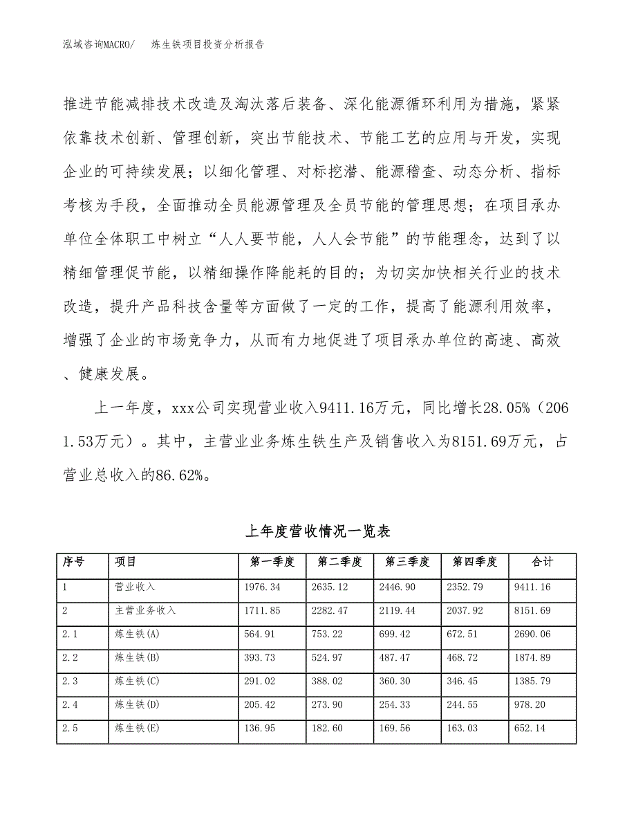 炼生铁项目投资分析报告（总投资9000万元）（39亩）_第3页