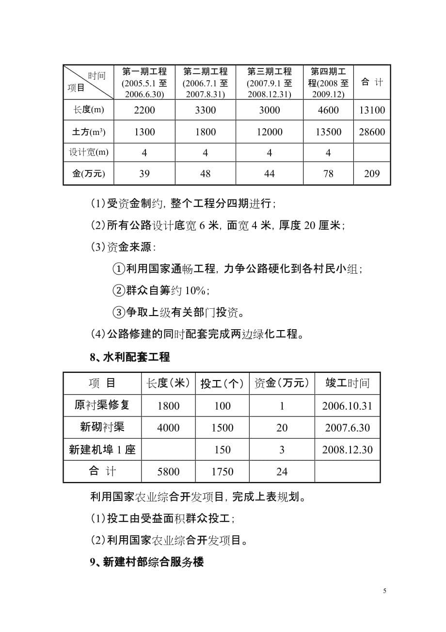 三眼塘村新农村建设发展规划（2006-2010年）_第5页