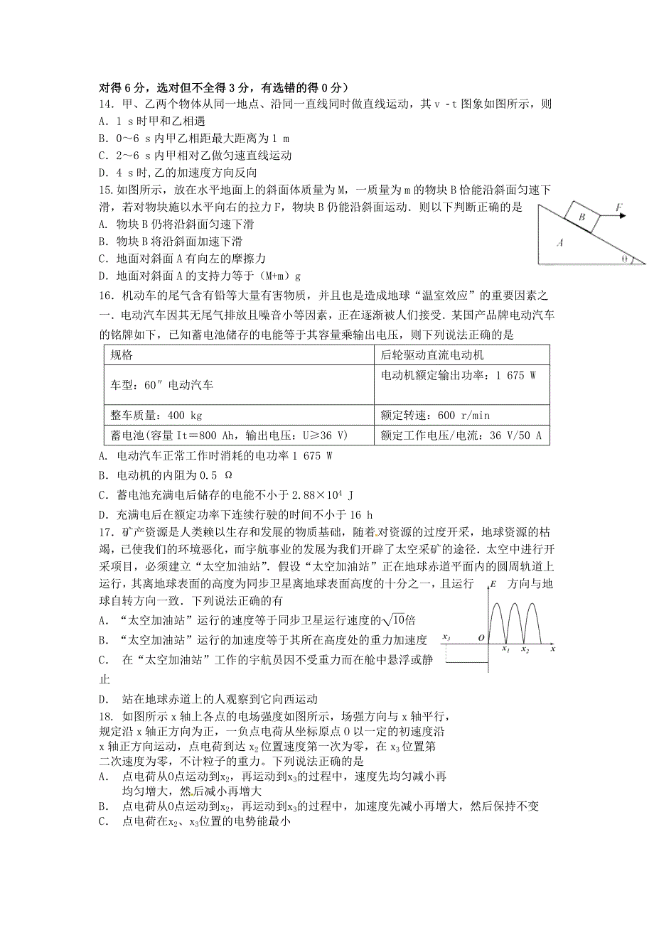 理综卷·2016届宁夏高三5月适应性训练(201605)综述_第3页