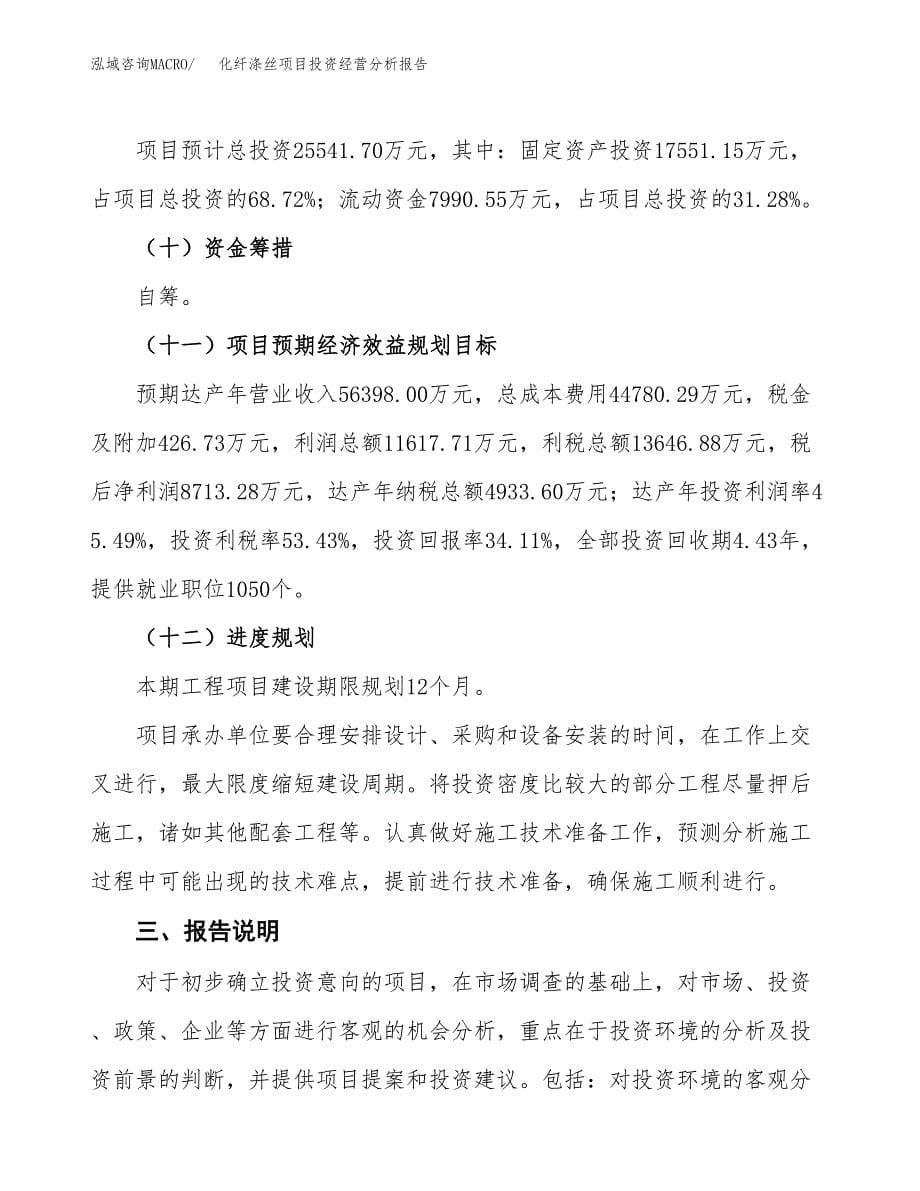 化纤涤丝项目投资经营分析报告模板.docx_第5页