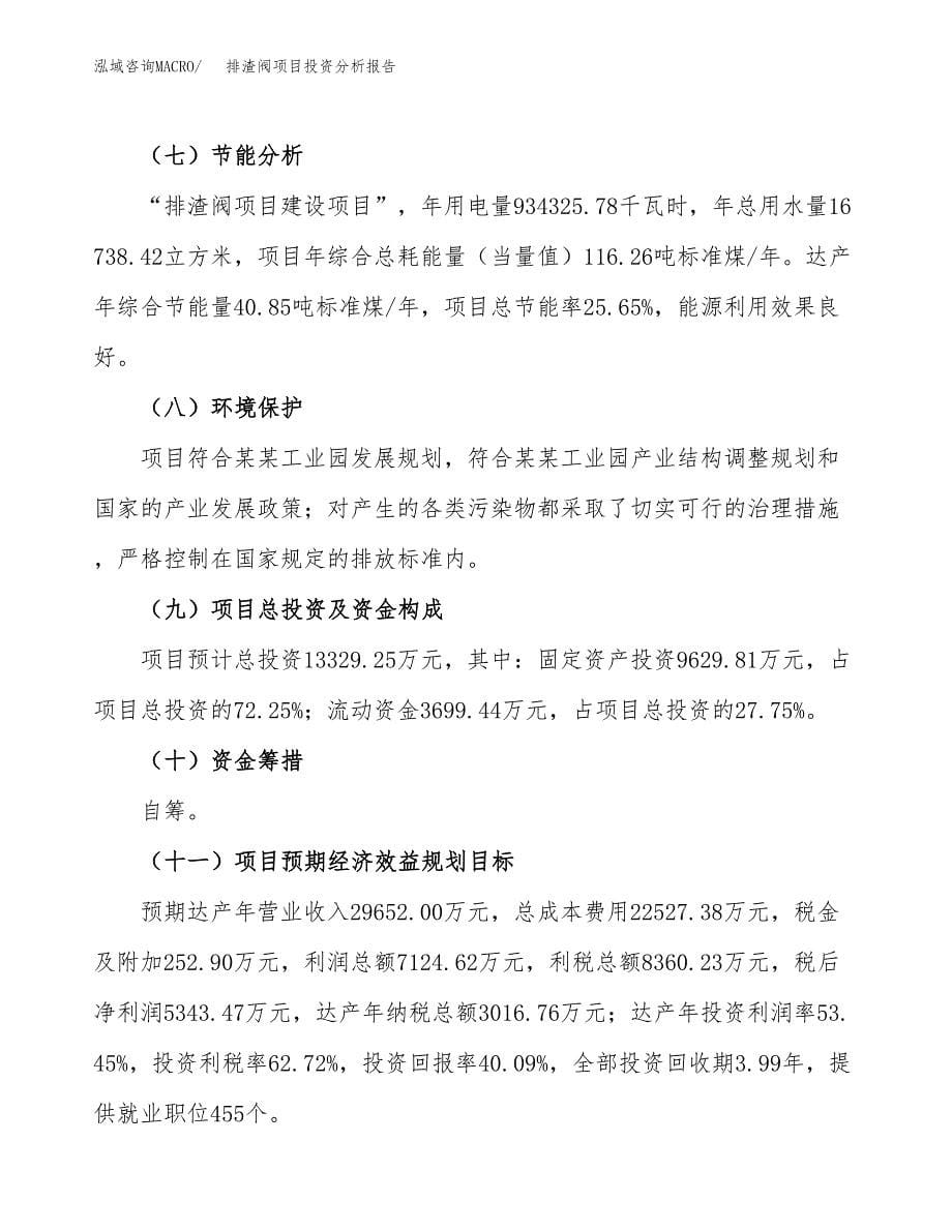 排渣阀项目投资分析报告（总投资13000万元）（51亩）_第5页