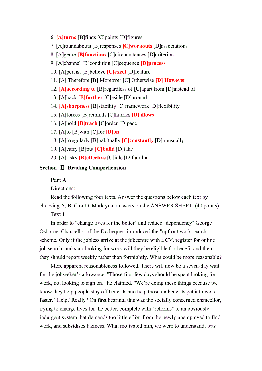 2014年考研英语一真题及标准答案_第2页