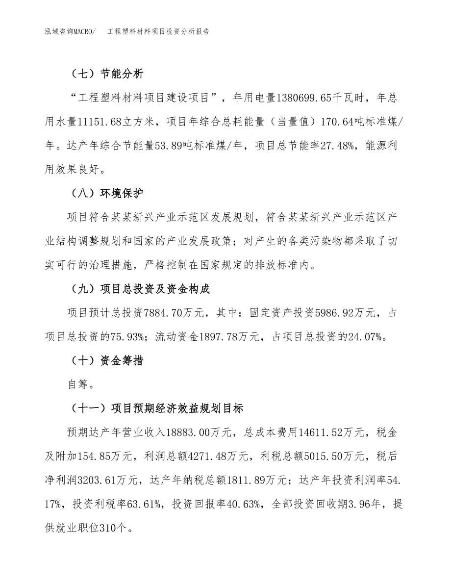 工程塑料材料项目投资分析报告（总投资8000万元）（32亩）_第5页