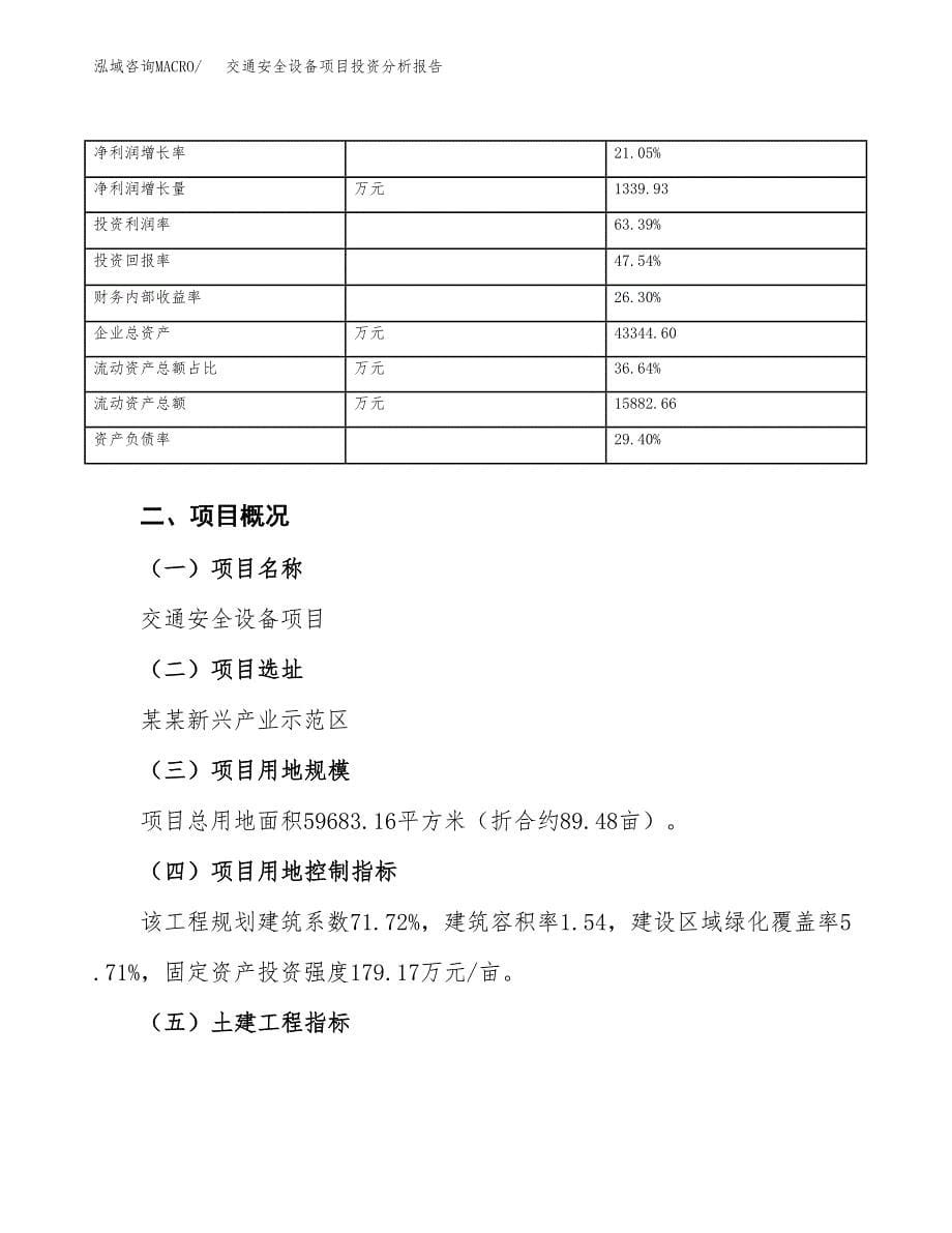 交通安全设备项目投资分析报告（总投资22000万元）（89亩）_第5页