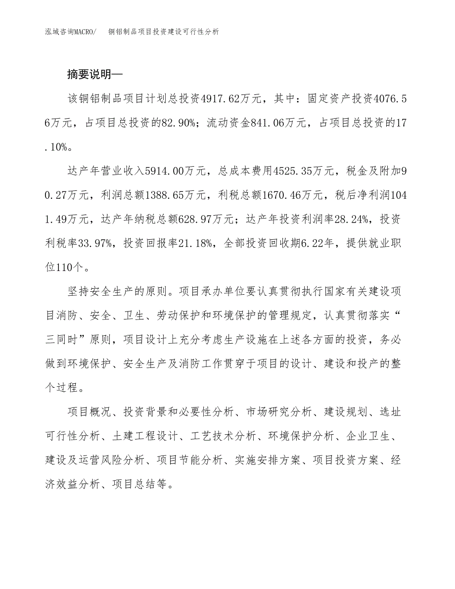 铜铝制品项目投资建设可行性分析.docx_第2页