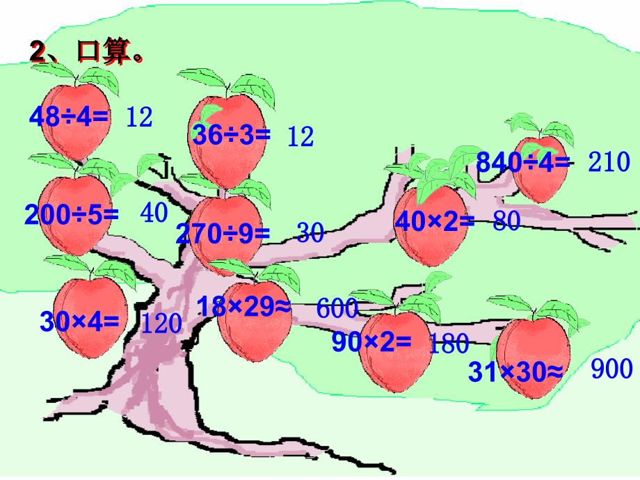 人教版四年级上册除数是两位数的除法《口算除法》_第3页