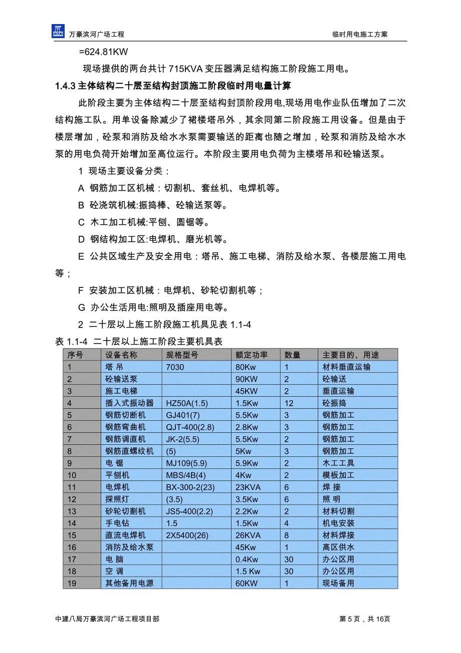 工程临时用电施工方案综述_第5页