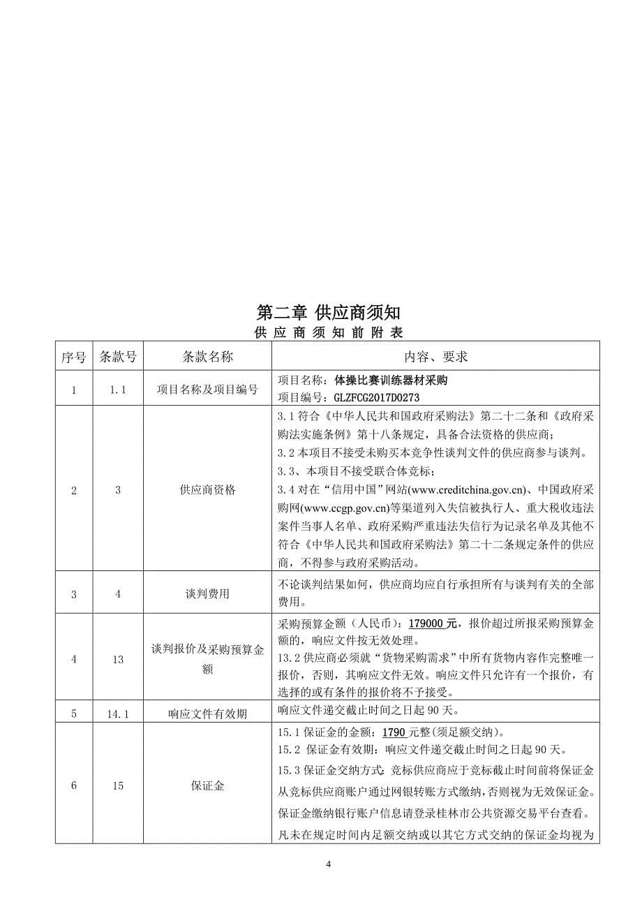 体操比赛训练器材采购竞争性谈判文件_第5页