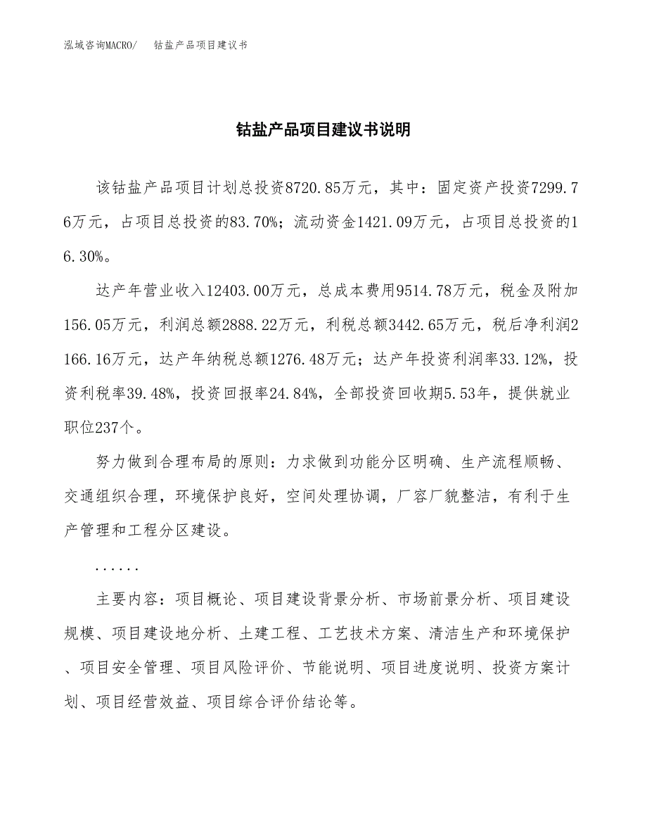 钴盐产品项目建议书（可研报告）.docx_第2页