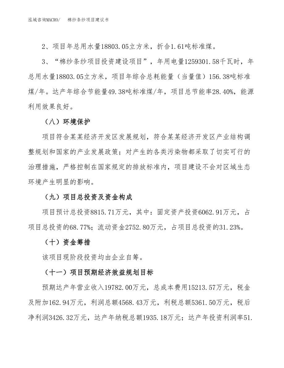 棉纱条纱项目建议书（可研报告）.docx_第5页