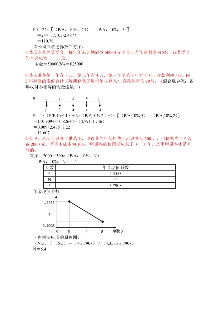 公司金融资金时间价值练习及标准答案_第4页