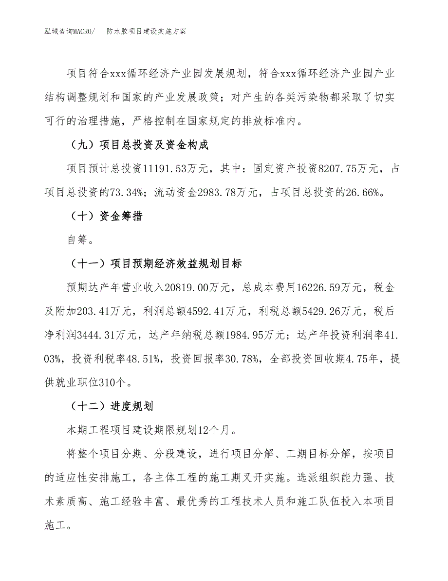 防水胶项目建设实施方案（模板）_第4页