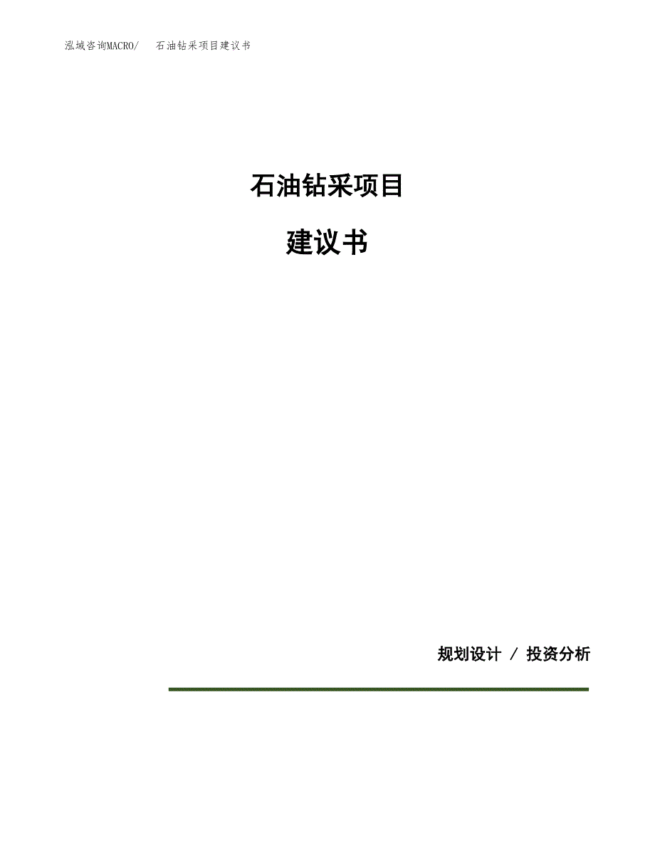 石油钻采项目建议书（可研报告）.docx_第1页