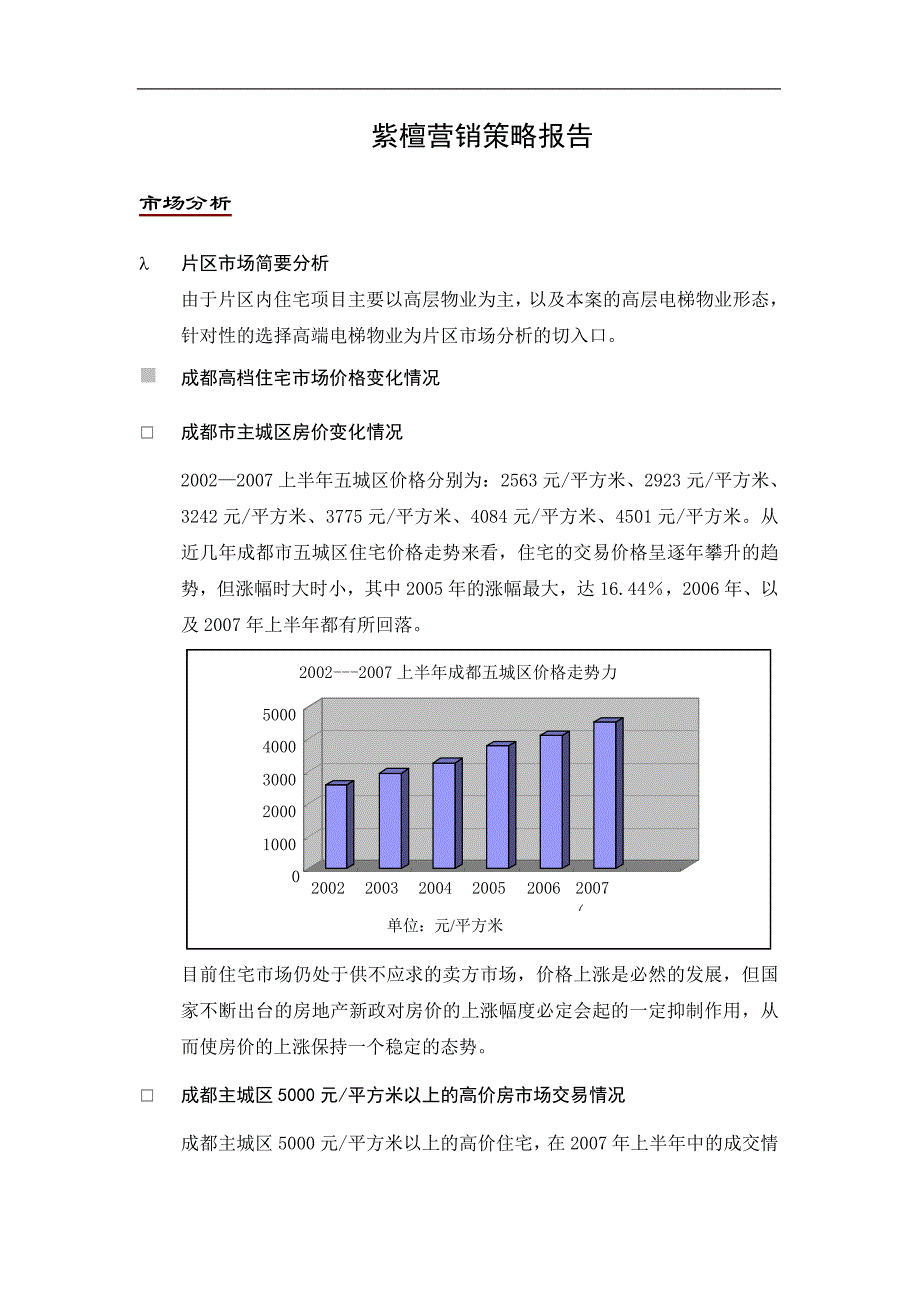 某房地产公司项目营销策略报告_第1页