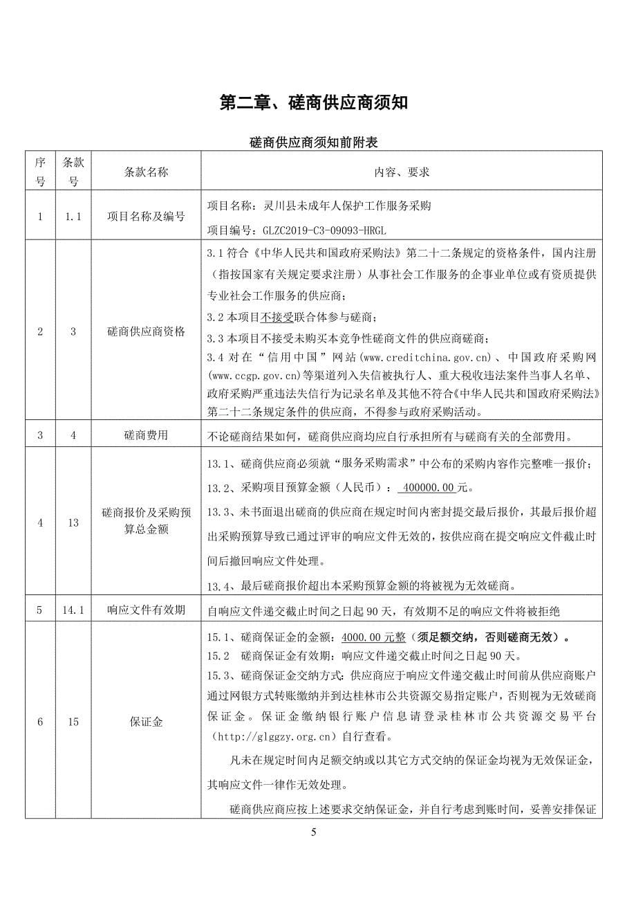 灵川县未成年人保护工作服务采购竞争性磋商文件_第5页