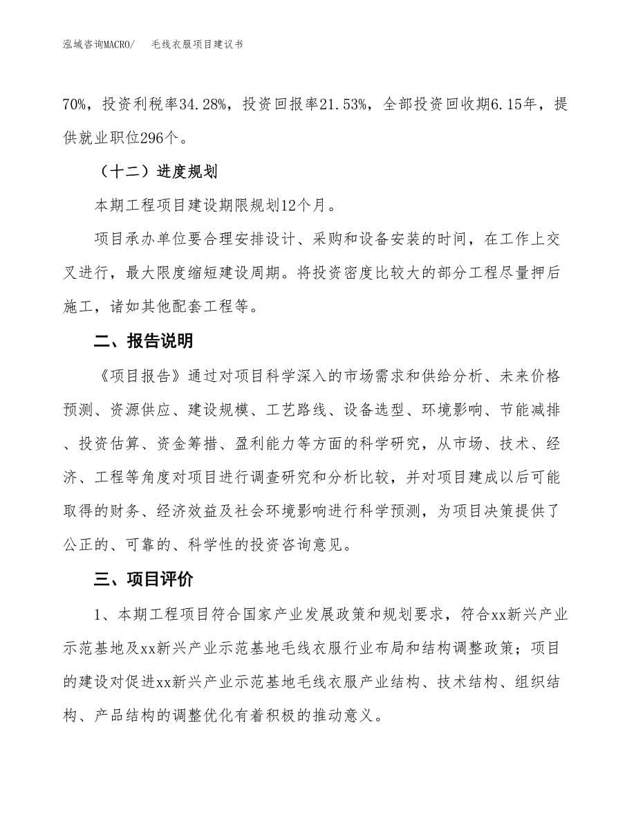 毛线衣服项目建议书（可研报告）.docx_第5页