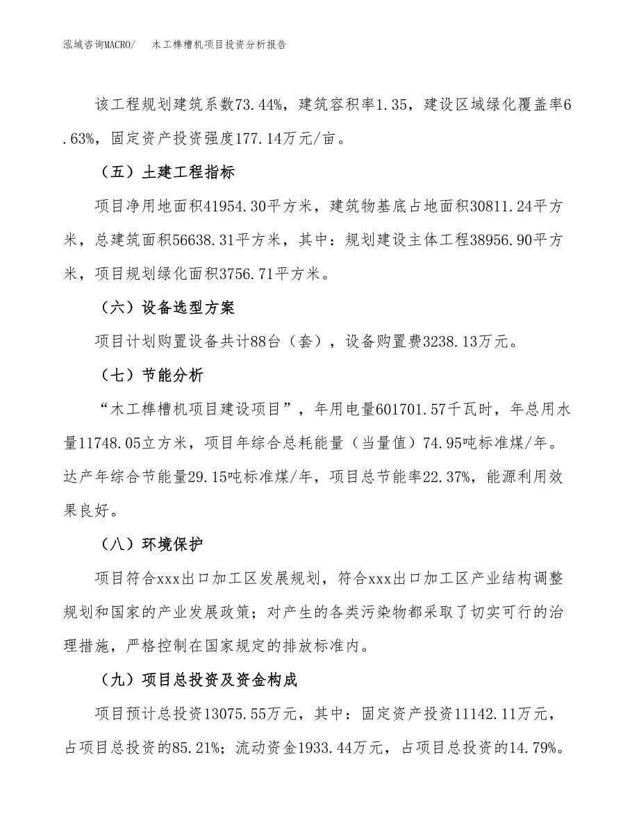 木工榫槽机项目投资分析报告（总投资13000万元）（63亩）_第5页