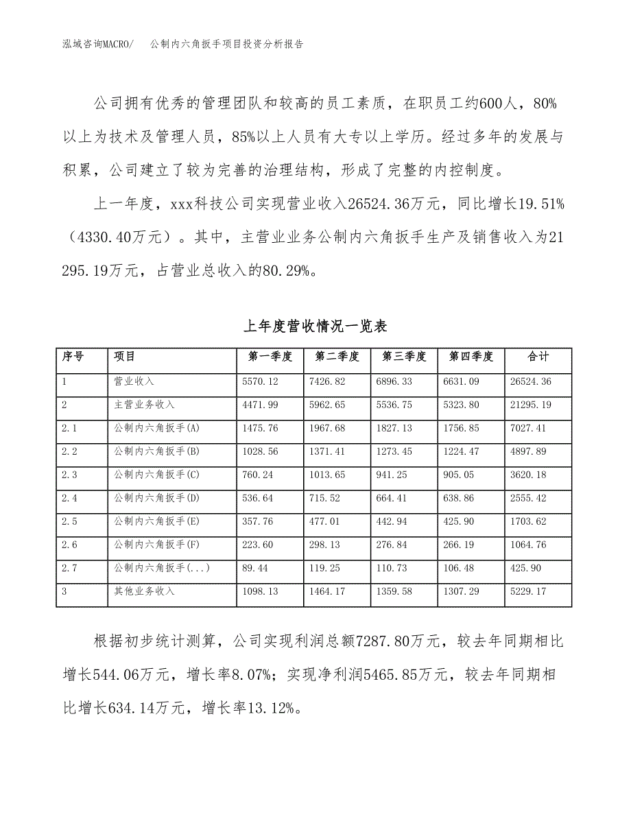 公制内六角扳手项目投资分析报告（总投资25000万元）（89亩）_第3页