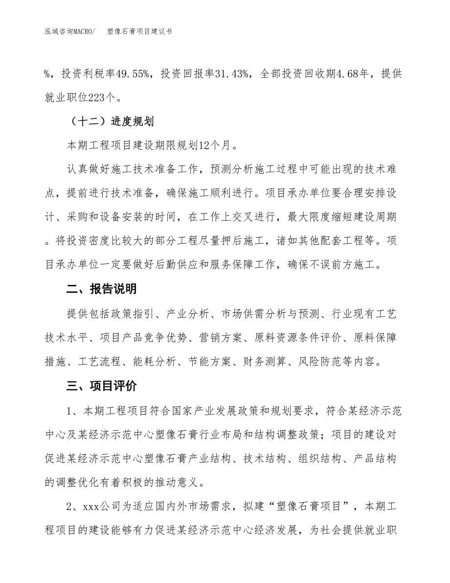 塑像石膏项目建议书（可研报告）.docx_第5页