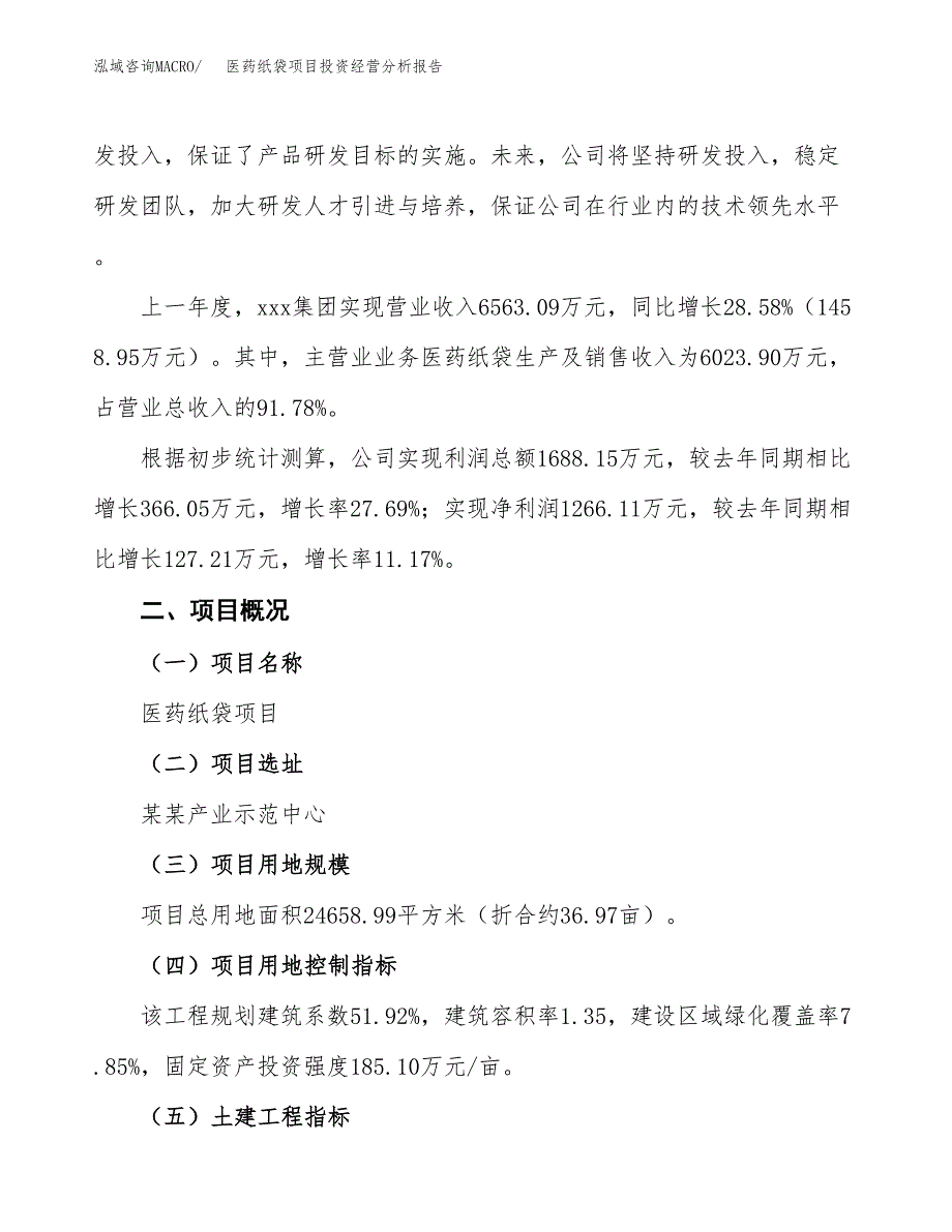 医药纸袋项目投资经营分析报告模板.docx_第3页