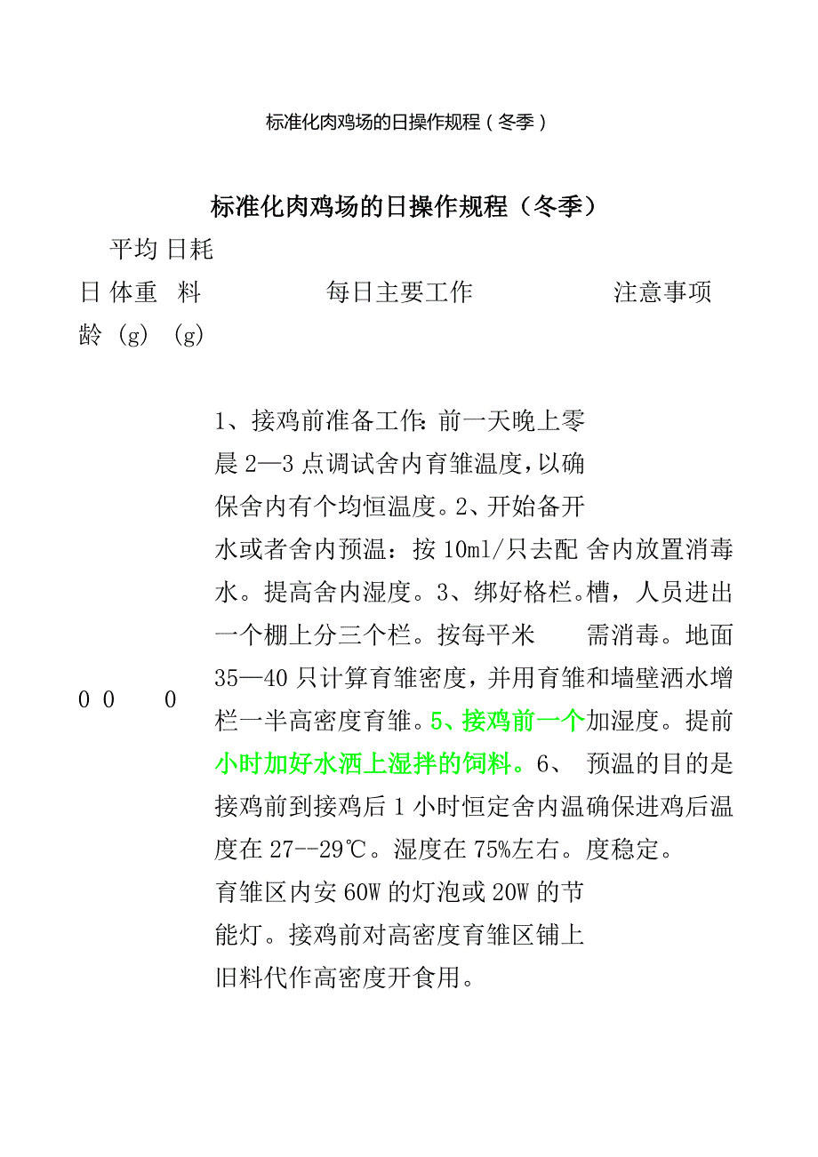 标准化肉鸡场的日操作规程综述_第1页