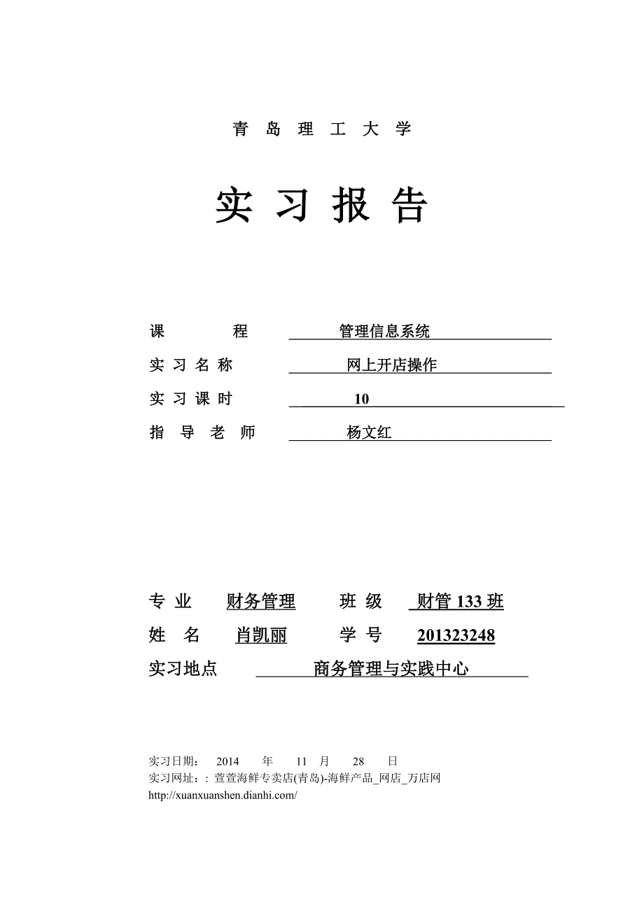 网店实验报告_第1页