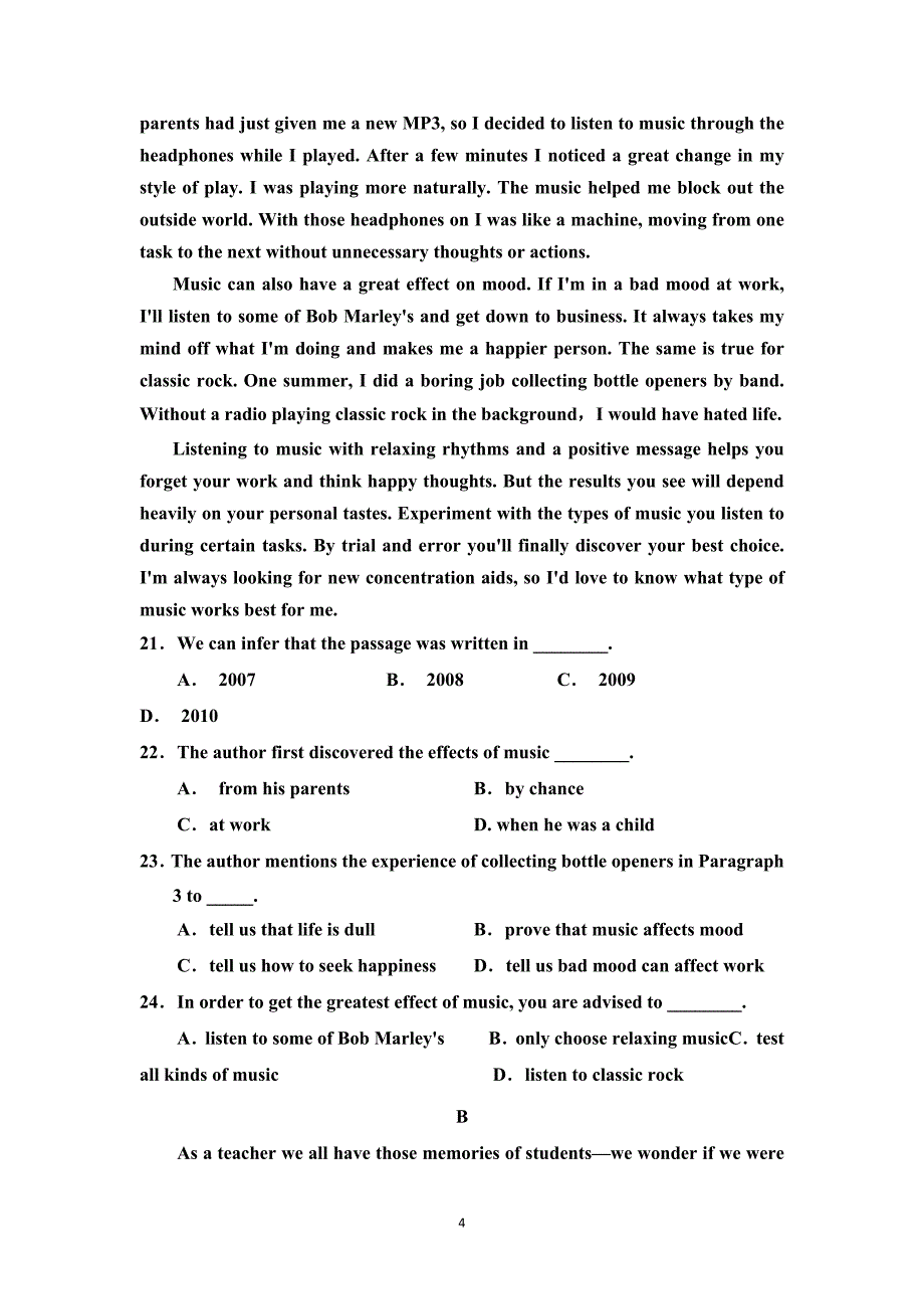 2017-2018学年四川省高一下学期第一次月考英语试题.doc_第4页