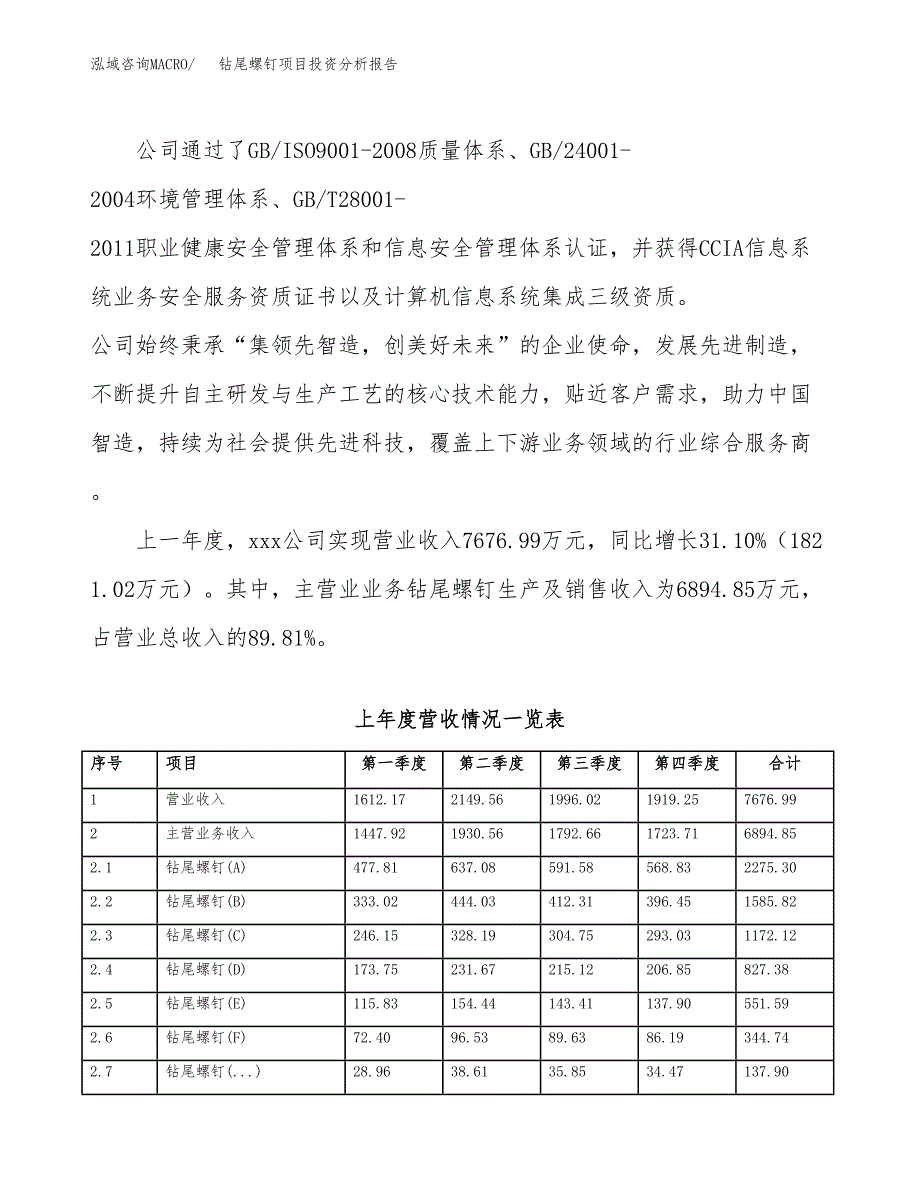 钻尾螺钉项目投资分析报告（总投资5000万元）（24亩）_第3页