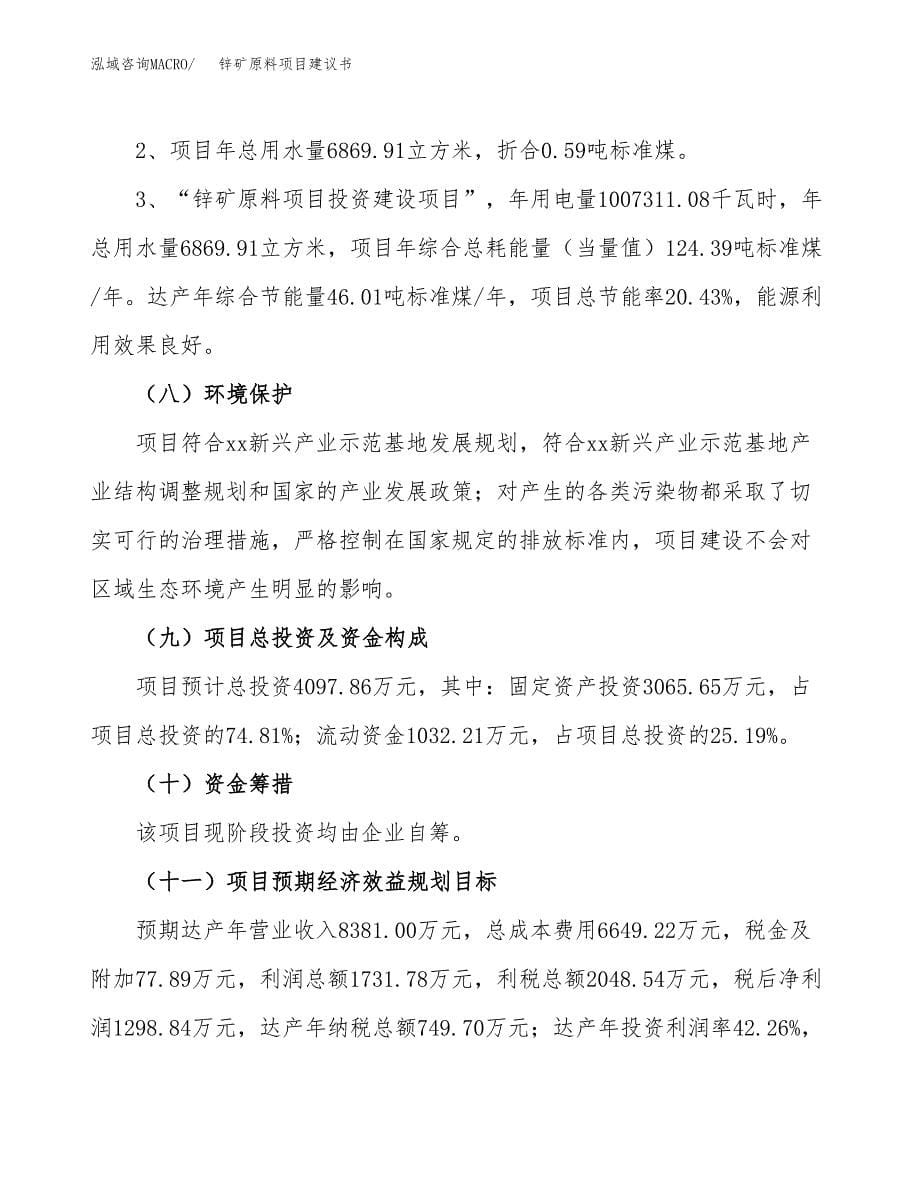 锌矿原料项目建议书（可研报告）.docx_第5页