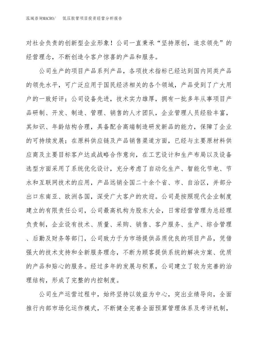 低压胶管项目投资经营分析报告模板.docx_第2页