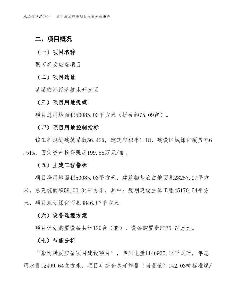 聚丙烯反应釜项目投资分析报告（总投资19000万元）（75亩）_第5页