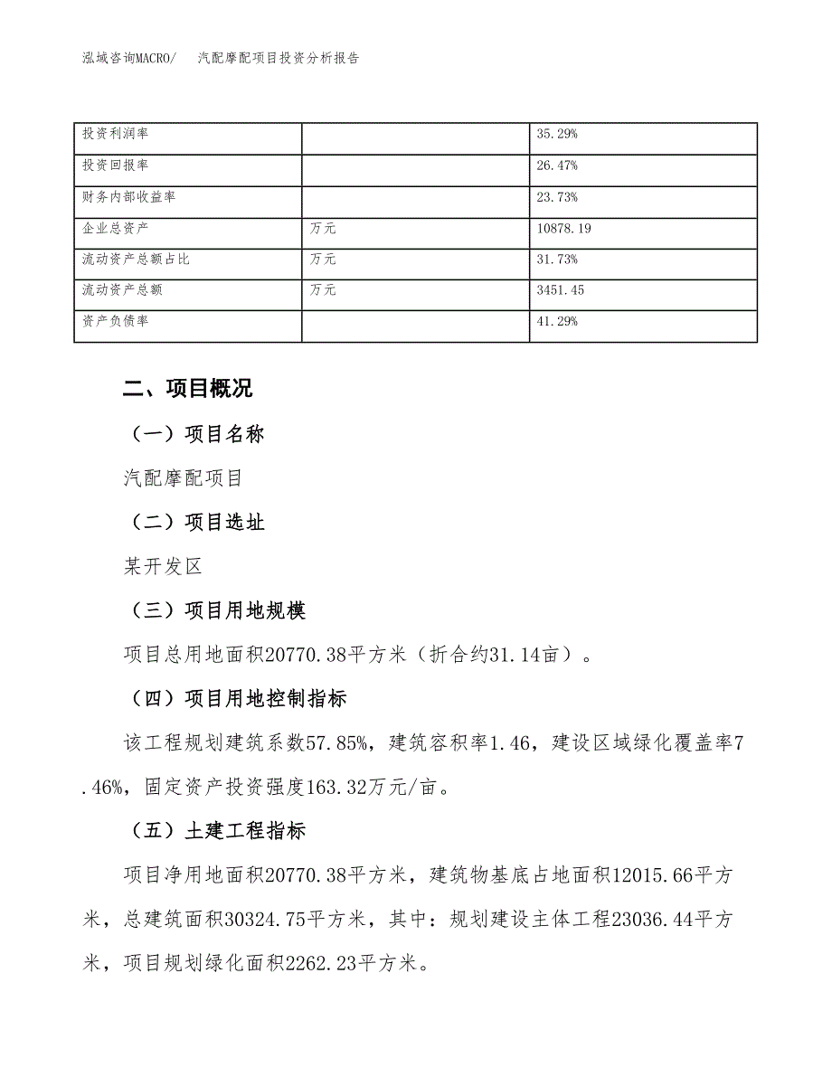 汽配摩配项目投资分析报告（总投资6000万元）（31亩）_第4页