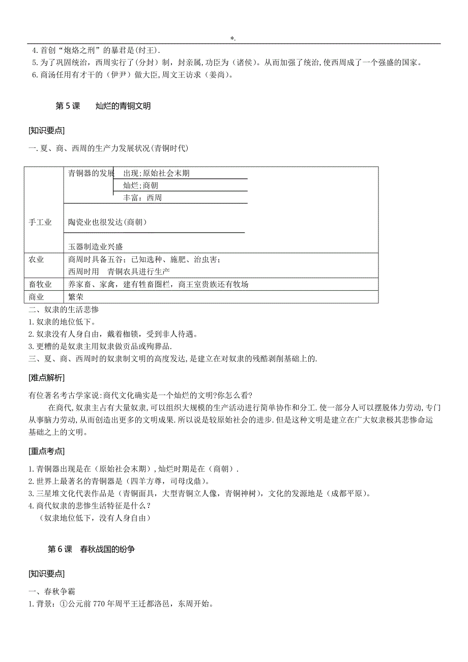 人教出版七年级历史上册考点专业考试-必备_第4页