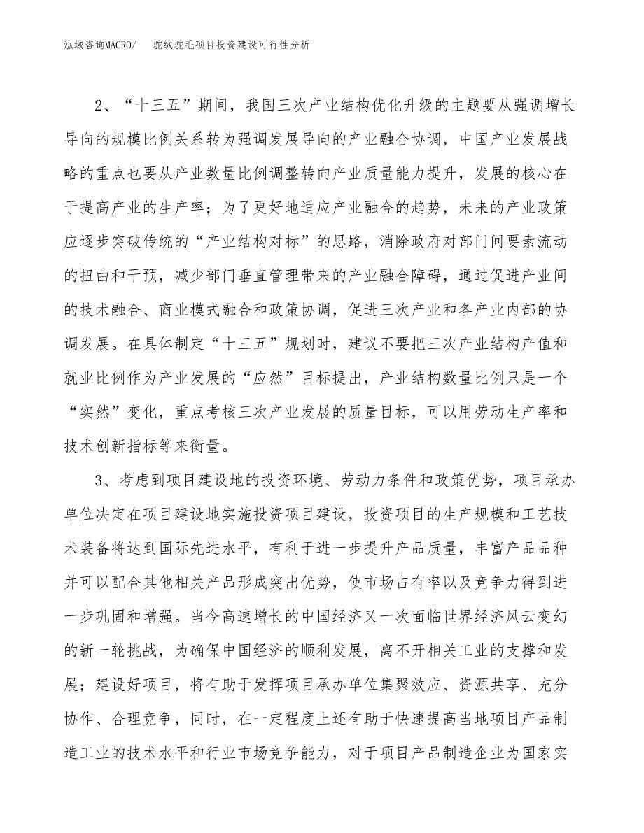 驼绒驼毛项目投资建设可行性分析.docx_第5页