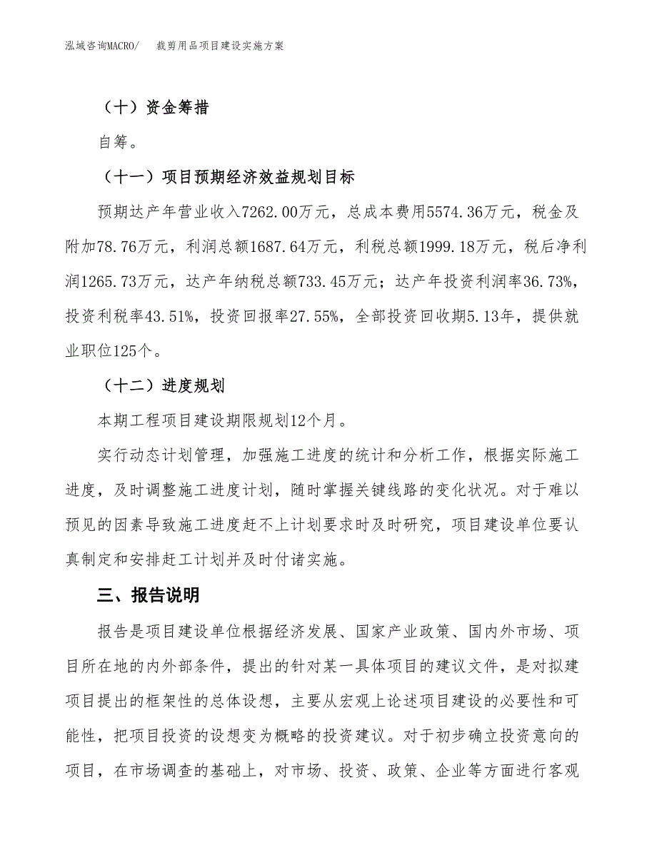 裁剪用品项目建设实施方案（模板）_第4页