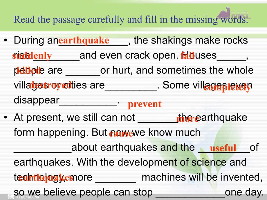 人教版高一英语（必修一）优质课件 Unit4 Earthquakes- Speaking and Writing（新人教版必修1）_第4页