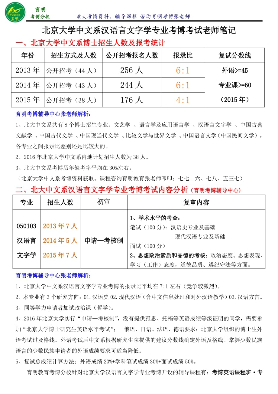 北京大学汉语言文字学考博真题答案专业课一本通资料考试内容参考书-育明考研考博_第1页