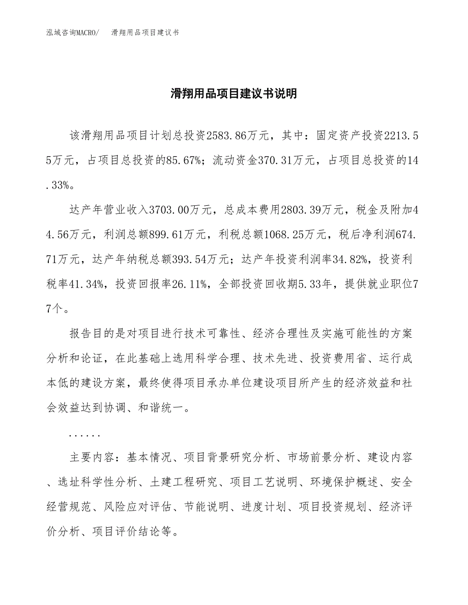 滑翔用品项目建议书（可研报告）.docx_第2页