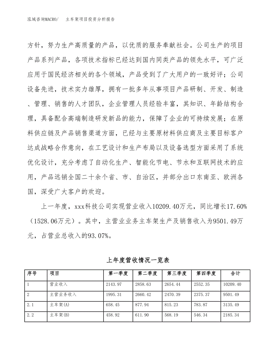 主车架项目投资分析报告（总投资4000万元）（15亩）_第3页