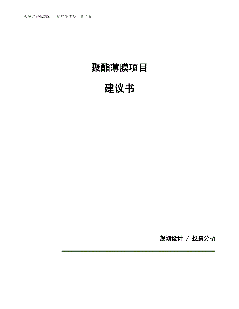 聚酯薄膜项目建议书（可研报告）.docx_第1页