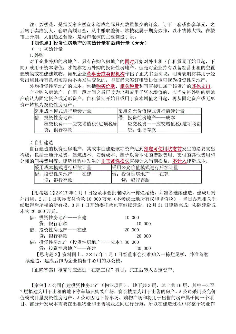 2019年注册会计师考试辅导章节知识点汇总、考情分析第六章　投资性房地产_第4页