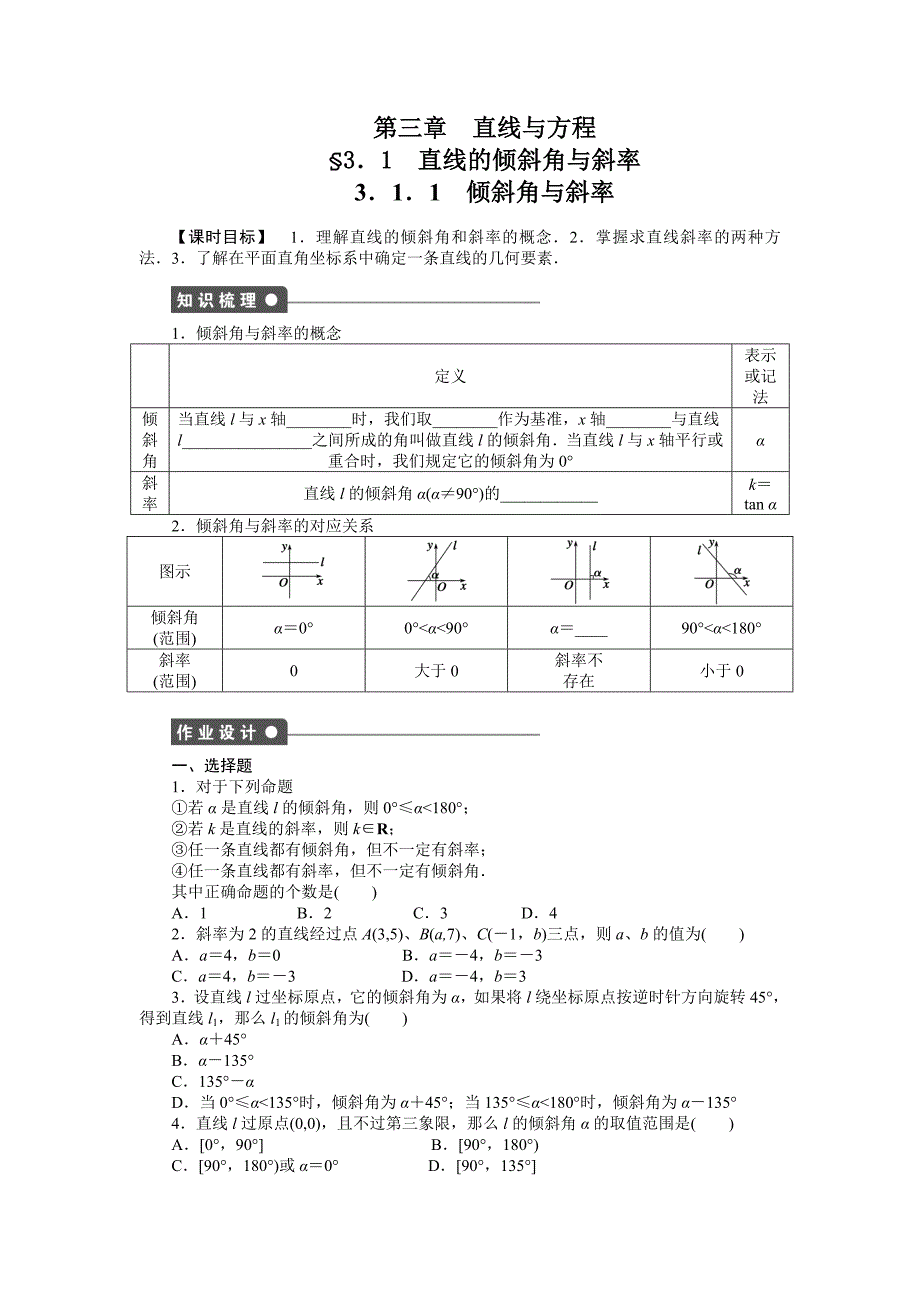 高中数学直线与方程资料_第1页