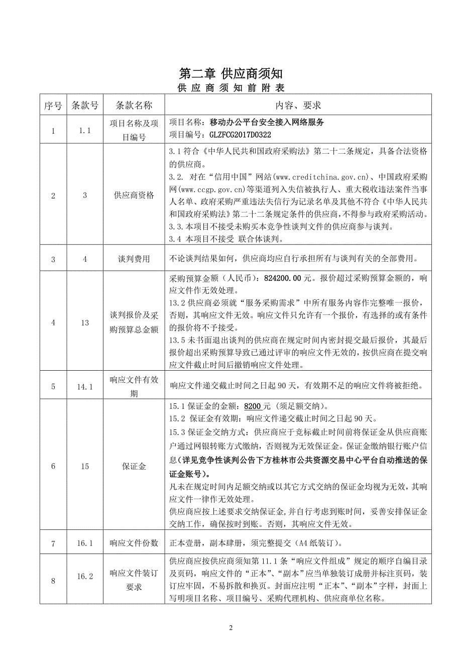 移动办公平台安全接入网络服务竞争性谈判文件_第5页