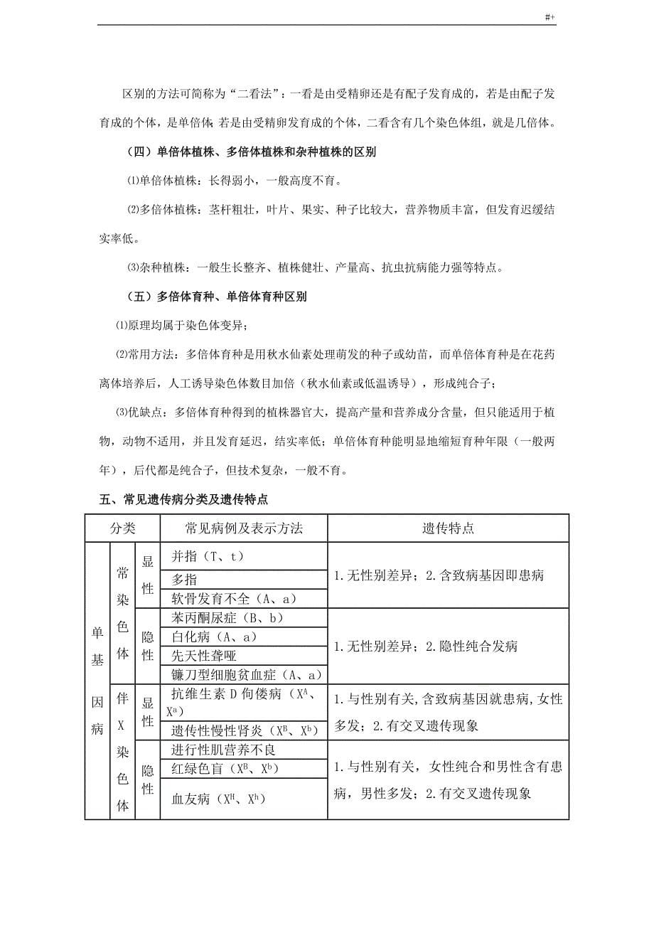 生物必修2,第五章,第六章,第七章重要材料框架图_第5页