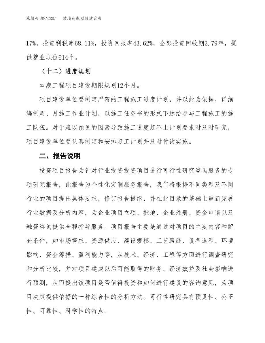 玻璃药瓶项目建议书（可研报告）.docx_第5页